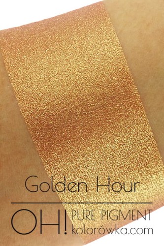 OH! PURE PIGEMNT Golden Hour swatch - czysty, sypki pigment kosmetyczny do powiek i ciała