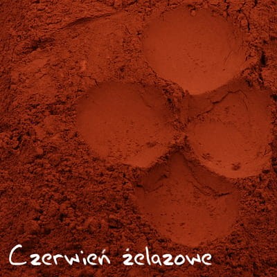 Czerwień żelazowa - czerwony tlenek żelaza - matowy pigment mineralny