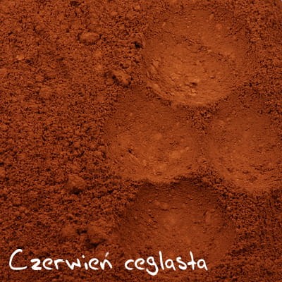 Czerwień ceglasta - czerwony tlenek żelaza - matowy pigment mineralny